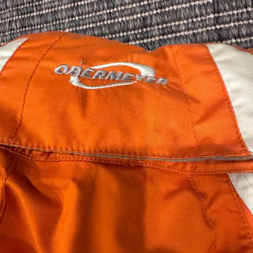 Obermeyer Kids Vibrant Orange and Cream Puffer Jacket